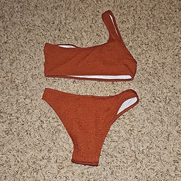 Ribbed Bikini Set One Shoulder Top - Picture 6 of 8